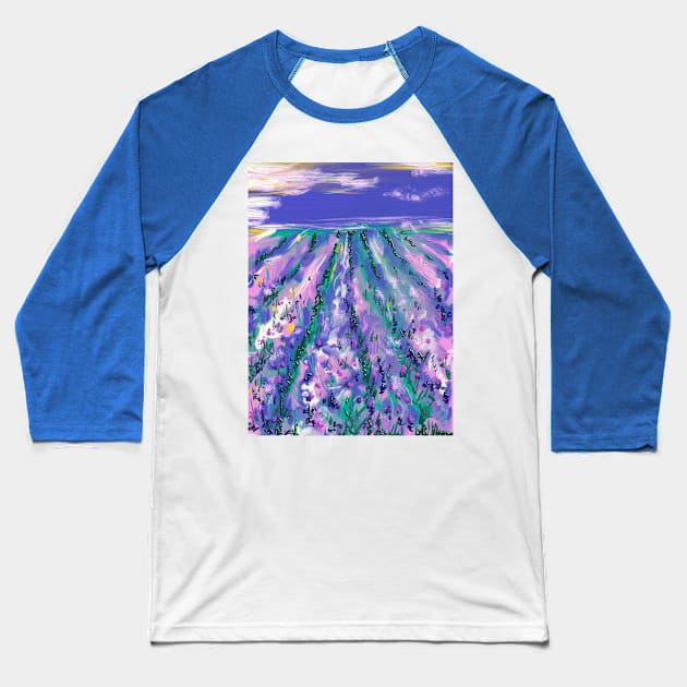 lavender field Baseball T-Shirt by ArtKsenia